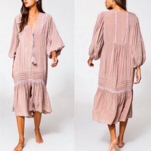 Effortlessly Chic: Young Fabulous and Broke Rose Colored Button Up Dress